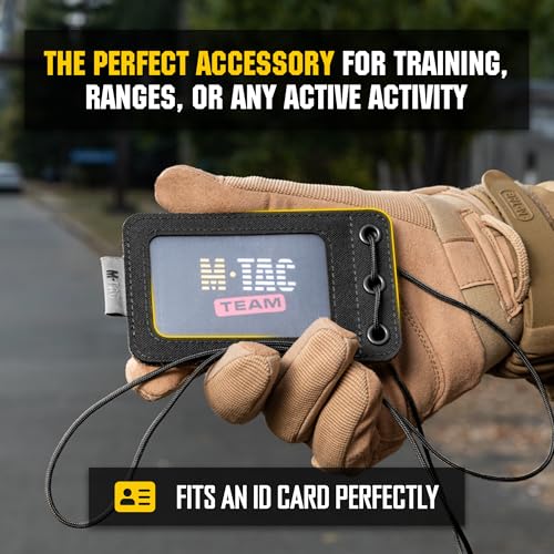 M-Tac Tactical Hanging ID Card and Patch Holder with Hook and Loop Surface and Draw Cord (Black) - color: Black, size: transparent panel