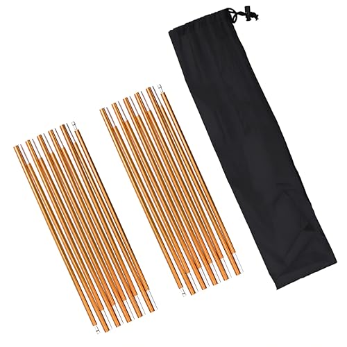 Aluminum Tent Poles Replacement,2 Pack 11.8 ft 7001 Alloy Bar Preassembled Tent Accessories for Hiking Camping Supporting Rod Repair Kit