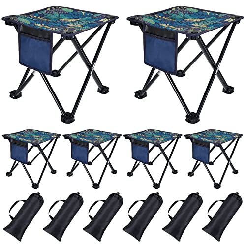 6 Pack Camping Stool, 13 inch Portable Folding Stool with Carry Bag Collapsible Camping Chair 400 Lbs Compact Stool Seat for Camping Fishing Hiking Gardening Walking Travelling Outdoor Activities