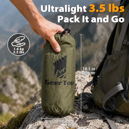 GEERTOP 17 x 10 ft Camping Tarp, Waterproof Rain Fly - color: Green