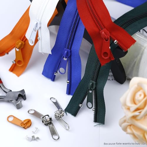#3 Nylon Zipper Tape for Sewing: YZSFIRM 10 Yards Brown by The Yard Nylon Coil Zippers for DIY Sewing Craft with 10 Bulk Metal Zipper Slider and 10 Double Slider - color: 290 Brown, size: #3 Zipper