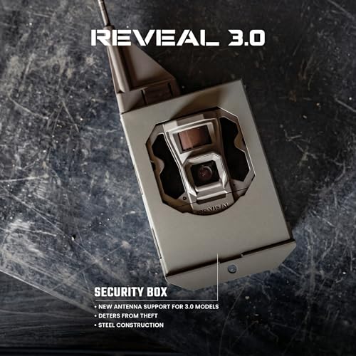 TACTACAM Reveal Security Box, Steel Trail Camera Lock Box | Rust-resistant coating; deters theft & animal damage; padlock compatible; fits X, X2.0, X3.0, Pro3.0, Ultra, XB, X-Pro