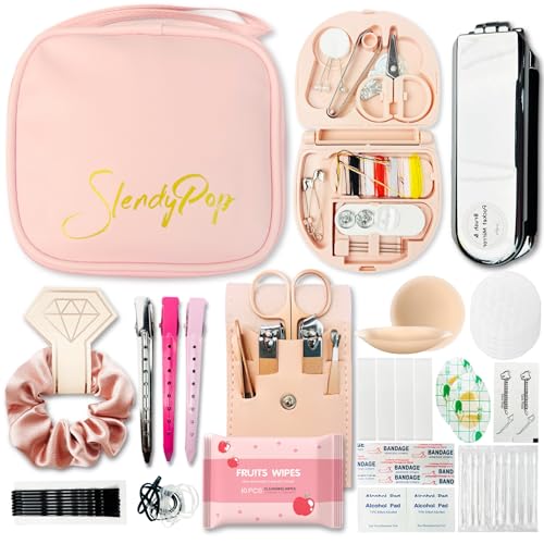 Women's Emergency Kit for Weddings 29 Essential Items for Brides Daily Use All in One Travel Kit Personal Care Survival Set for Team Bride - style: Princess Pink