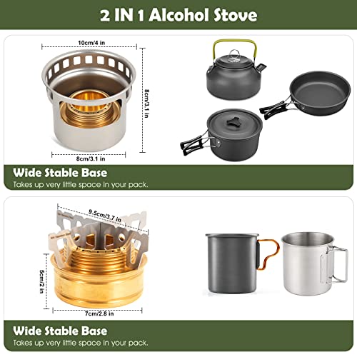 Portable 2 In 1 Mini Alcohol Stove Burner For Camping With Cross Stand - color: Silver