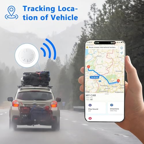 GPS Tracking Device,Real Time Vehicles Tracker with Magnetic Waterproof Case,No Monthly Fee Hidden Car GPS Tracker for Car Work with Apple Find My(iOS Only),No Subscription Required (White,1PCS) - color: White,1PCS