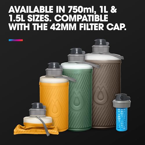 HydraPak Flux Collapsible Backpacking Water Bottle (1.5L, Sage Green) - color: *NEW* Sage Green, style: 1.5L/50oz