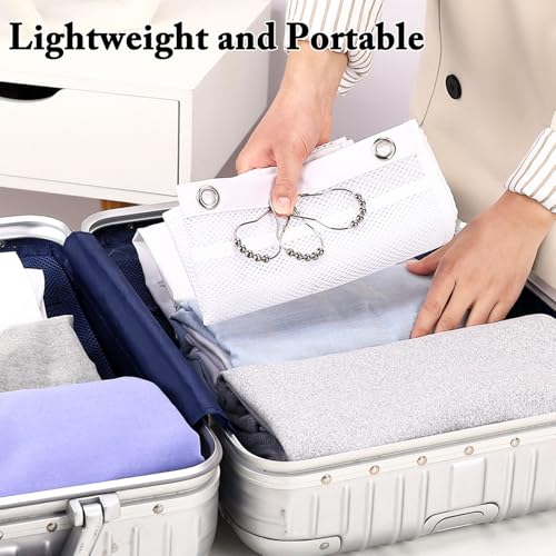 Fammart Mesh Shower Caddy Hanging, Quick-Drying Shower Organizer with 7 Pockets, Portable Bathroom Organizers and Storage for Shampoo, Soap, Loofah, Travel, and Cruise Essentials - color: Hanging Type, 2 Pack - White