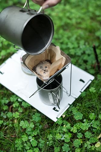 Snow Peak Portable Coffee and Tea Essentials, Stainless Steel, Pour Over | Durable, Portable, Perfect for Camping, Backpacking, and Outdoors, Japanese Designed