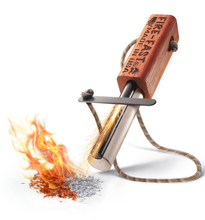 Fire-Fast Trekker. Best Emergency Waterproof Survival Fire Starter. Magnesium and Euro Fire Steel Ferro Rod. Compact Durable Tool for Bushcraft, Camping, Backpacking, Hiking, Hunting, or Bug Out Bag - style: 1 Pack