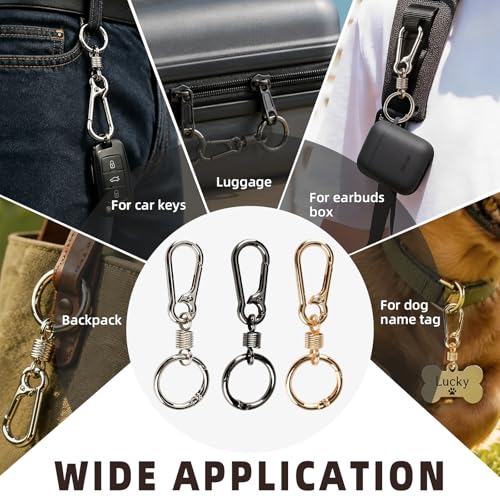 Zipper Clips Anti Theft, 6 Pcs Zipper Locks for Backpacks, Double Opening Antitheft Spring Carabiner Clasps for Travel Purse Luggage Suitcase Handbags Keys(Silver) - color: Silver