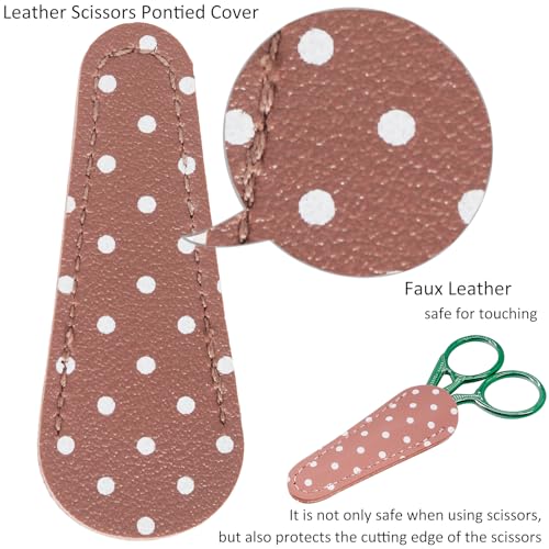BIHRTC 3.6" Small Crafting Shears with Leather Case for Embroidery | Multi-Purpose Scissors 3.6 Inch Compact Size for Knitting,Crochet,Cross Stitch,Sewing,Needlework,Threading,DIY - color: Green, size: 3.6inch