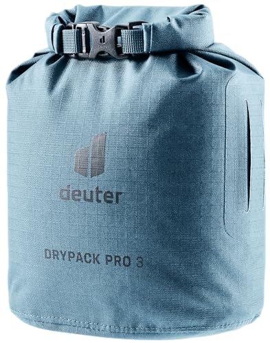 Deuter Drypack Pro 3L, Waterproof 3-Liter Storage Pack Sack for Trekking, Hiking, Bikepacking & Mountain Climbing - Atlantic