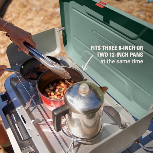 Coleman Cascade 328 3-Burner Camping Stove, Portable Cooktop with 28,000 BTUs, Matchless Lighting, & Dual Wind Guards, Great for Outdoor Cooking, Camping, Tailgating, Grilling, BBQs, & More - size: 3-burner