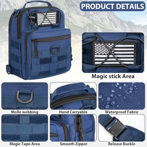GMAK Tactical Sling Bag for Men, Tactical Camo Shoulder Bag Military Bags - color: Navy Blue