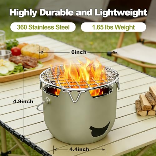 Backpacking and Camping Stove with Bag, Mini Wood Burning Stove
