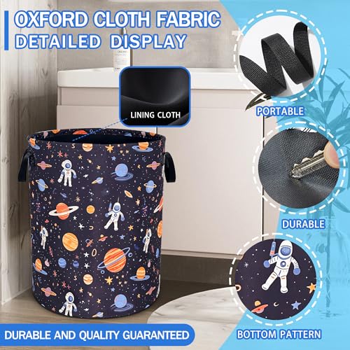 Astronaut Planet Universe Laundry Basket Foldable Oxford Cloth 18.9x16.5 In - color: Astronaut