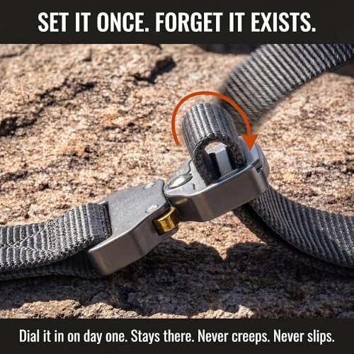Warsong Tactical Belt, Nylon Web Belt, Quick-Release Metal Buckle - color: Grey, size: Length size: 50" - 54"