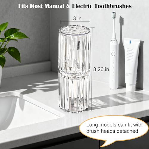 Toothbrush & Toothpaste Travel Case, 2-in-1 Dustproof & BPA-Free - color: Clear