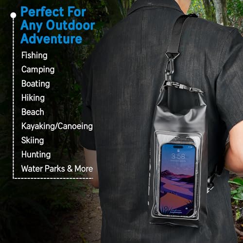 Pelican Marine IP68 Waterproof Dry Bag 2L with Phone Pouch/Case - Black - color: Stealth Black - 2L, size: 2L