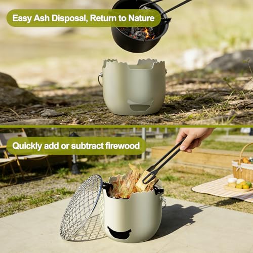 Backpacking and Camping Stove with Bag, Mini Wood Burning Stove