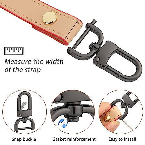 4pcs Detachable Snap Hook Swivel Clasp with 4pcs D-Rings Screw in Shackle for DIY Purse Strap Replacement (Gunmetal,3/4 inch) - color: Gunmetal, size: 3/4 inch