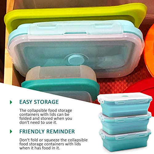 Alimat PluS 3 Pack 40.5oz Silicone Collapsible Storage Containers, Blue - color: 40.5oz, 3pcs, Blue
