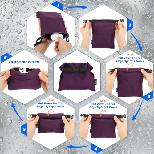 Cosmos 3 Pcs Waterproof Dry Bag, Mini Waterproof Pouch Portable Dry Sacks Small Roll Top Storage Bag for Outdoor Travel Kayaking Boating Camping Hiking (Medium Size) - style: Medium Size - 3 Pcs