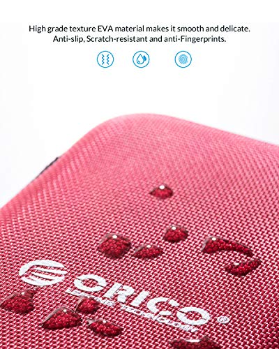 ORICO Hard Drive Case 2.5 inch External Drive Storage Carrying Bag Waterproof Shockproof with Inner Size 5.5x3.5x1.0inch for Organizing HDD and Electronic Accessories, Red(PHD-25) - color: Red