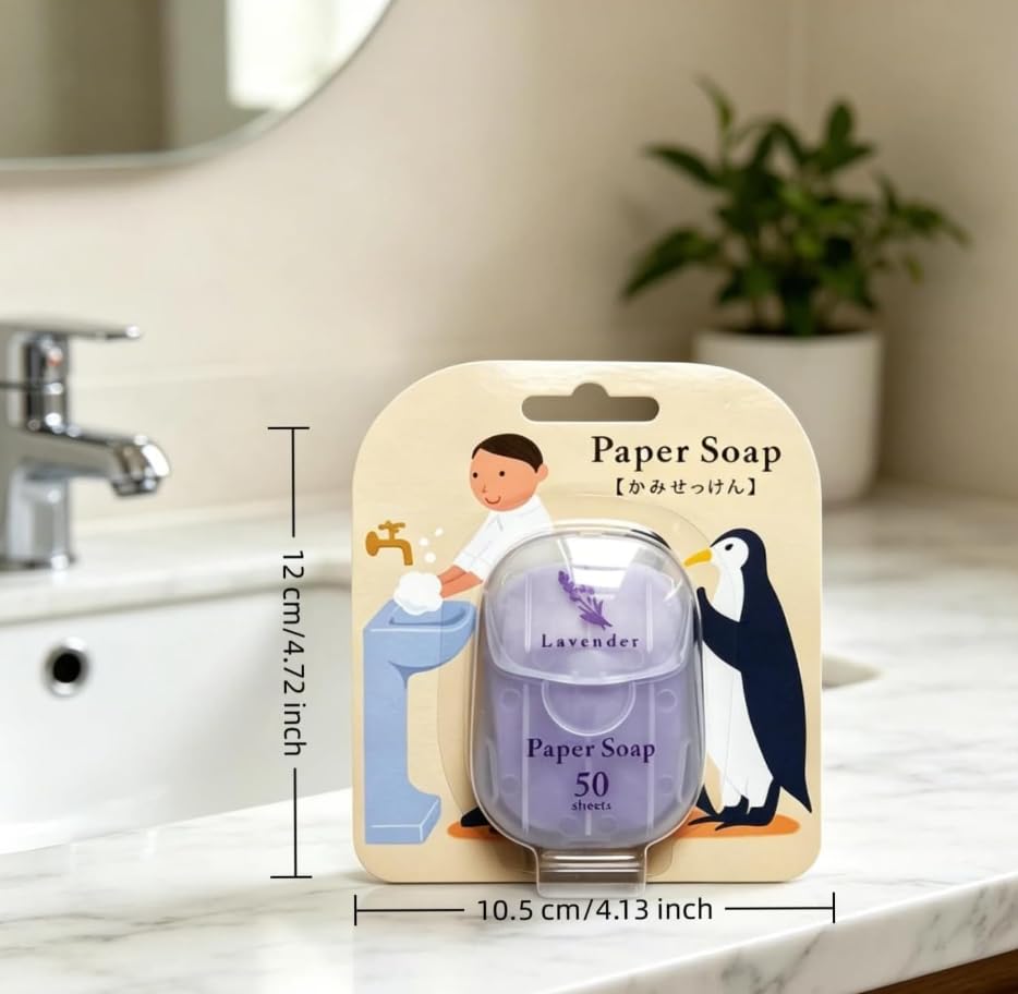 Mint Scented Paper Soap Sheets, Travel Soap Sheets Portable Case Purple - color: Purple