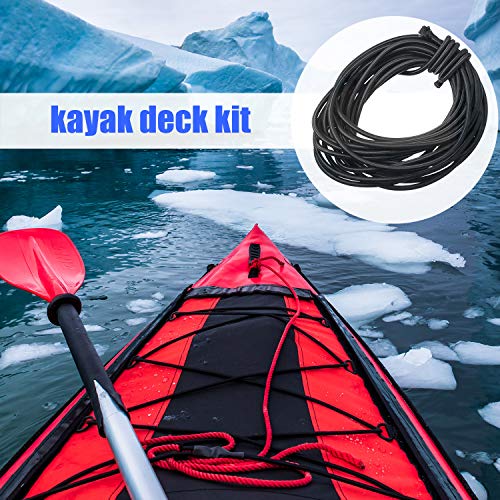WILLBOND 1/8 Inch x 25 Feet and 1/4 Inch x 25 Feet Bungee Shock Cord, Elastic Nylon Cords Marine Kayak Heavy Stretch String Rope and Tie Down Trailer Strap (Black)