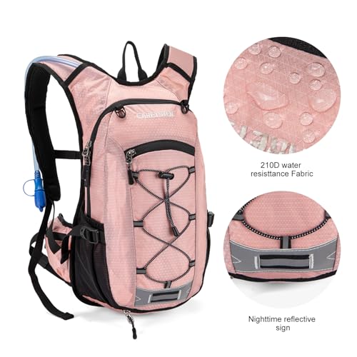 Carey STEN Hydration Backpack Hiking Pack Equipped 2L Water Bag - color: pink