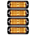 12-24V 20-LED Super Bright Emergency Strobe Warning Caution Hazard Construction Waterproof Flashing Strobe LED Light Bar Surface Mount for Car Truck SUV Van (Amber) - color: Amber