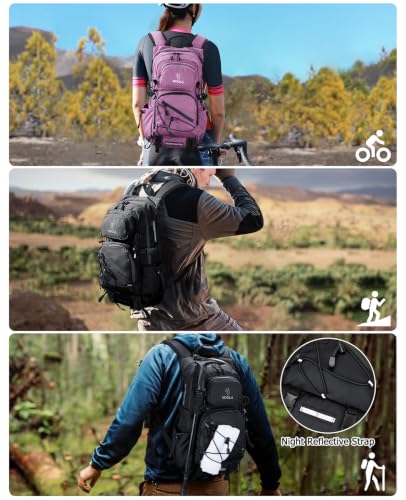 NOOLA 22L Hydration Hiking Backpack with 3L Water Bladder for Women and Men - color: Black, size: 22 Liters