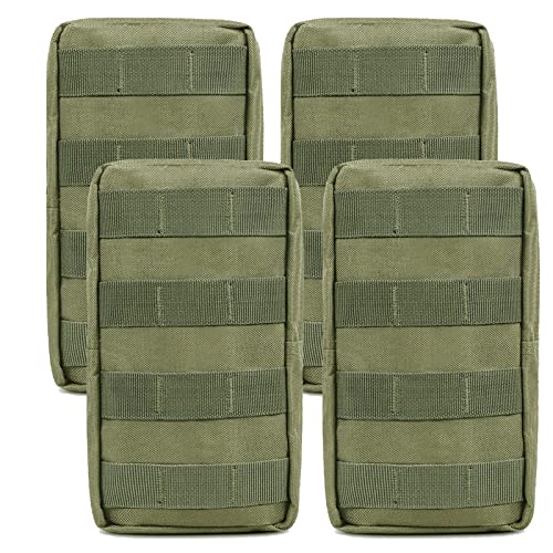 4-Pack Molle Pouch Tactical Molle Pouches Compact Utility EDC Waist Bag Pack - color: Combo B:Green