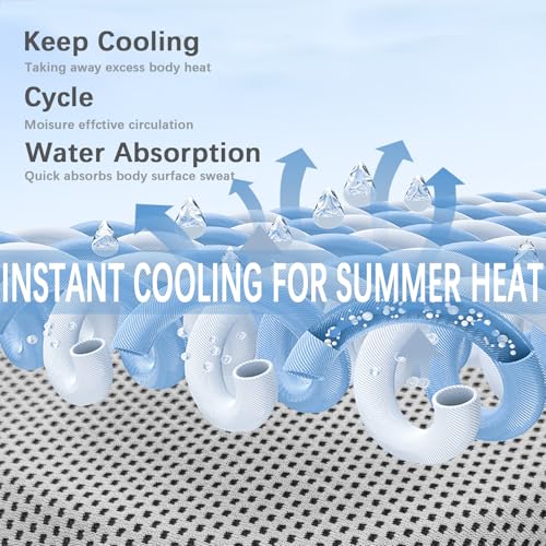 SOYOK 4 Packs Cooling Towels, 40" x 12" Cooling Towels for Neck and Face - color: Light Grey/Light Grey/Dark Grey/Dark Grey