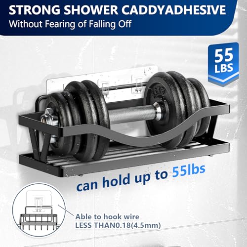 14 Pack Shower Caddy Adhesive Replacement, Strong Adhesive Hooks, Waterproof Shower Adhesive Strips, No Drilling, for Bathroom Storage Shelves and Kitchen Racks - color: Transparent-Upgrade 14Pack