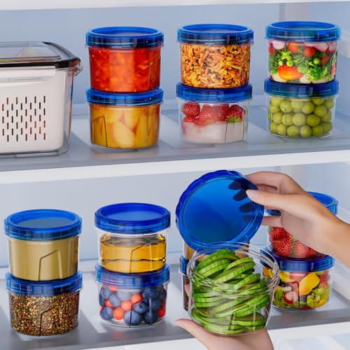 6 Pack-16 OZ Freezer Storage Containers, Small Plastic Containers with Twist Top Lids, Round Food Storage Containers, Reusable Soup Container Microwave/Dishwasher Safe - color: 6P-16 OZ