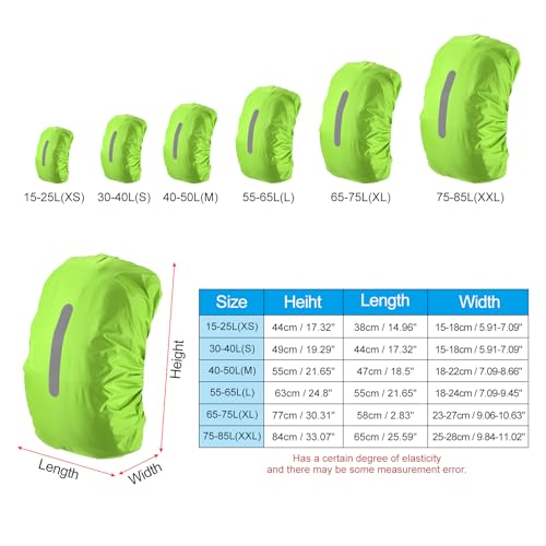 PATIKIL Waterproof Backpack Rain Cover, Non-Slip Backpack Cover with Vertical Reflective Strap Stay Dry for Hiking, Camping, Hunting - color: Lawn Green, size: Large