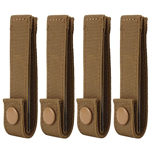 MOLLE Straps with Snaps for Backpack - MOLLE Attachment Straps - MOLLE Webbing Accessories - MOLLE connectors - MOLLE Pack Straps - Tactical Strap Connectors - color: Coyote Brown