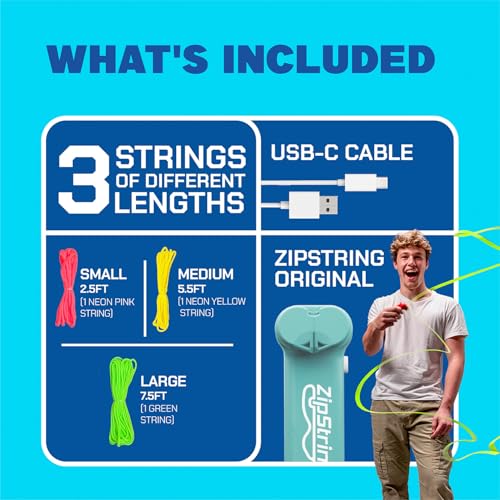 ZipString Original Rope Launcher Toy, Aesthetic Aqua | As Seen on Shark Tank, For Kids & Adults, Fly String Loop in Air, Endless Tricks & Fun - color: Aesthetic Aqua