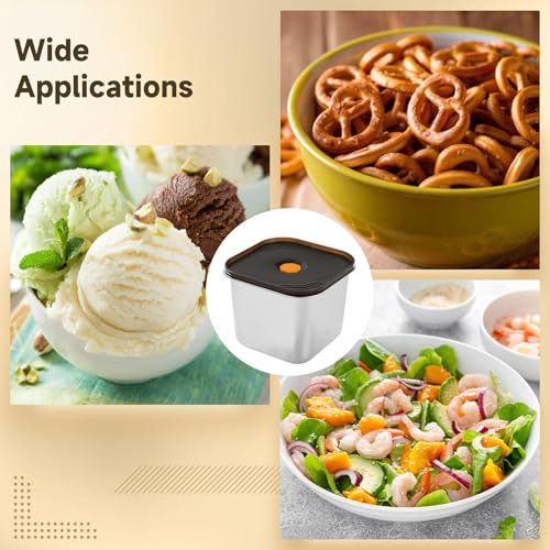 OMISTAR 2 PCS Stainless Steel Food Storage Containers with Lids, Leak-Proof Square Meal Prep Containers with Airtight Silicone Seal, Freezer and Oven Safe Lunch Boxes for Fruit, Snack, Leftover