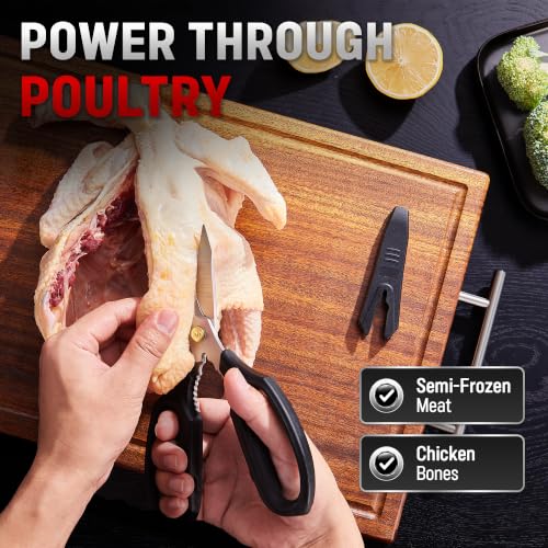 DUROX - Heavy Duty Scissors, Multipurpose Utility Scissors. Built to Cut Leather, Cardboard, Carpet, Plastic and Rope. All Purpose Heavy Duty Kitchen Scissors to Cut Meat, Poultry and Chicken Bones