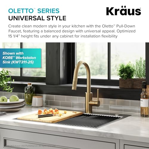KRAUS Champagne Bronze Pull Down Kitchen Faucet KPF-2620SFACB - color: Spot-Free Antique Champagne Bronze, style: Pull Down Faucet