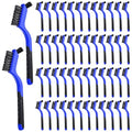 Reallnaive 50 Pcs Nylon Cleaning Brushes Bulk 7 Inch Blue Nylon Brushes with Curved Handle Grip for Deep Cleaning Small Parts Rust Dirt Paint Scrubbing, Removal Surface in Hole - color: Blue
