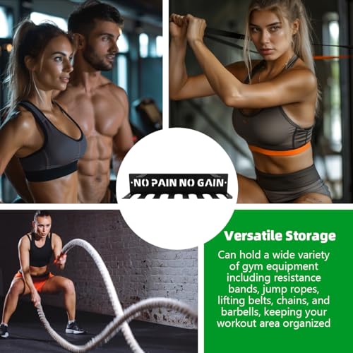 Home Gym Accessories Organization Storage Rack Equipment For Home 8 Hook Wall Hanger Display Gear Barbells Resistance Bands Jump Ropes Lifting Belt Hanger Accessories Hardware Included - color: Yoga Rack