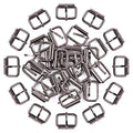Swpeet 60Pcs 1 Inch / 25mm Heavy Duty Metal Ring Buckle Webbing Belts - color: Gun-black, style: Metal Roller Buckles