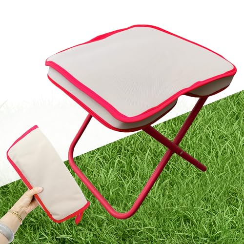 Mini Easy Carry Outdoor Chair – Compact Carry Chair for Camping, Hiking, Fishing, Gardening and Outdoor Use – Lightweight, Durable, Easy to Carry and Set Up (Khaki) - color: Khaki