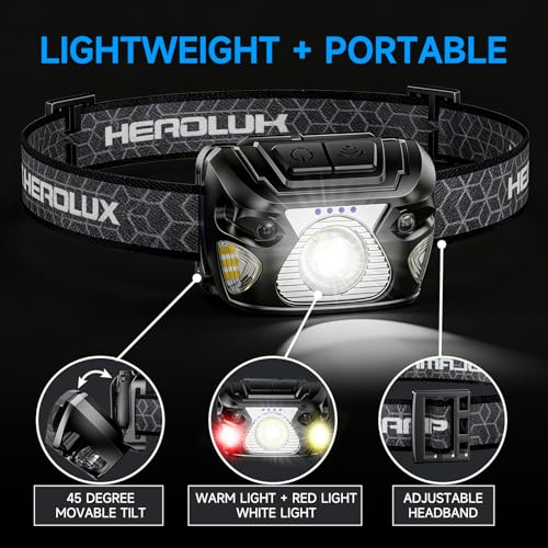 2 Sets High-End Comfortable Camping & Work Headlamp, Long Endurance Lighting 12 Hours, 1000+ LM High Brightness, IPX5 Waterproof, Suitable For Fishing, Running, Maintenance And Other Scenarios