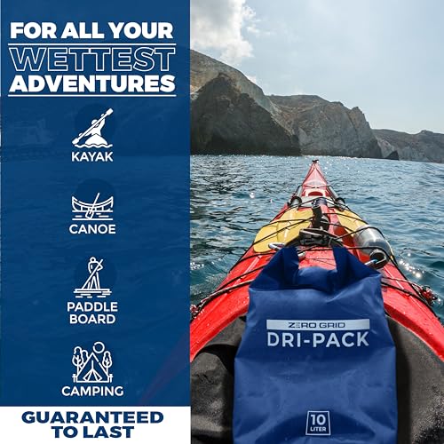 Zero Grid Waterproof Dry Bag - Floating Roll Top Drybag Keeps Dry 10L/20L/30L/40L Sizes for Backpacking, Kayaking, Boating, Camping, Fishing, Hiking, Made from Tough 500D Material - color: Royal Blue, size: 20 Liter