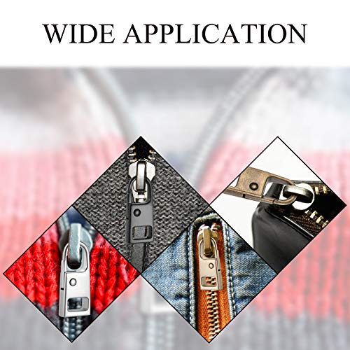 WILLBOND 8Pcs Zips,Black, Silver, Gun-Black, Platinum, Light Gold, Bronze | Replacement Pull Tab for Luggage Backpack Jacket, Detachable Metal Slider, Universal Zipper Repair Kit, Fixer Handle - style: Black, Silver, Gun-Black, Platinum, Light Gold, Bronz